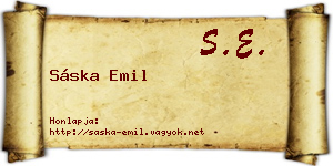 Sáska Emil névjegykártya