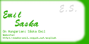emil saska business card